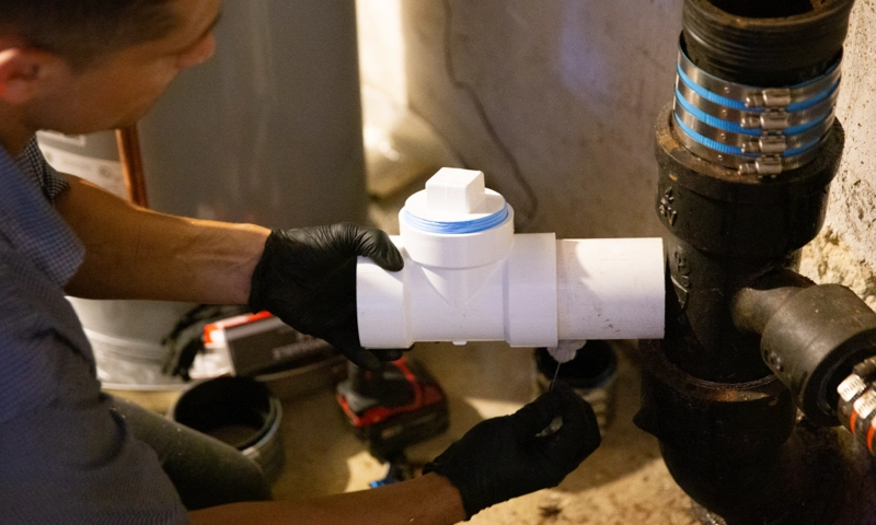 A person wearing a black glove points to a rusty, drain pipe, while in the background a blue vehicle with "CALL128.COM" and a contact number suggests solutions perhaps even for issues like a broken sewer line.